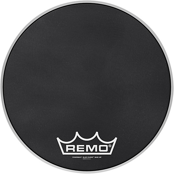 Remo Powermax Black Suede Crimplock Bass Drum Head 16 in.