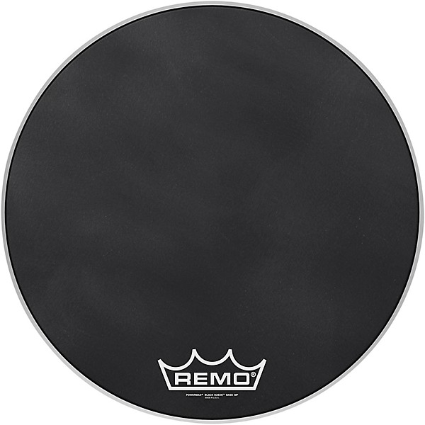 Remo Powermax Black Suede Crimplock Bass Drum Head 22 in.
