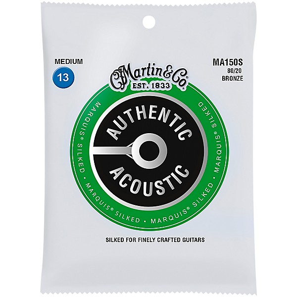 Martin MA150S Marquis 80/20 Bronze Medium Authentic Acoustic Silked Guitar Strings