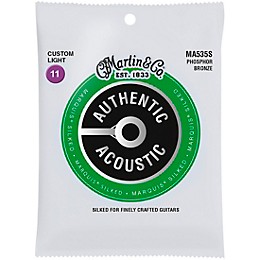 Martin MA535S Marquis Phosphor Bronze Custom-Light Authentic Silked Acoustic Guitar Strings