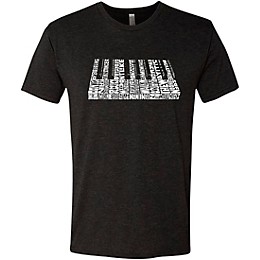 LA Pop Art Piano Keys Black T-Shirt XX Large