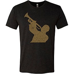 LA Pop Art Trumpet Player Black T-Shirt Large