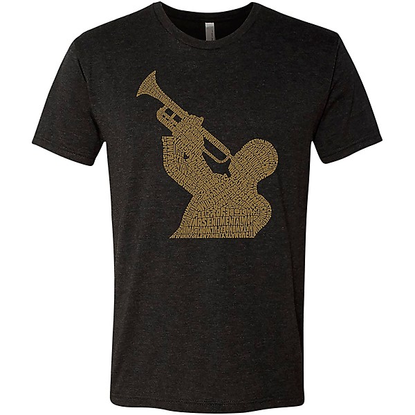 LA Pop Art Trumpet Player Black T-Shirt XX Large