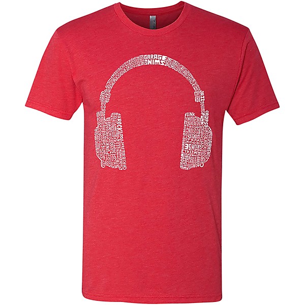 Clearance LA Pop Art Headphone Red T-Shirt X Large