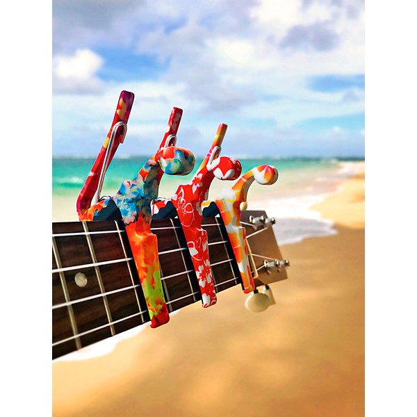 Kyser Quick-Change Ukulele Capo - Red Hibiscus