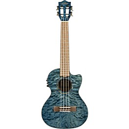 Lanikai QM-CET Quilted Maple... Lanikai QM-CET Quilted Maple Tenor with Kula PreampAcoustic Electric Ukulele Transparent Blue