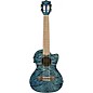 Lanikai QM-CET Quilted Maple Tenor with Kula PreampAcoustic Electric Ukulele Transparent Blue thumbnail