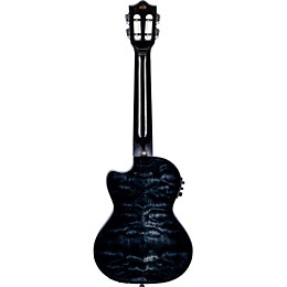 Lanikai QM-CET Quilted Maple Tenor with Kula PreampAcoustic Electric Ukulele Transparent Black