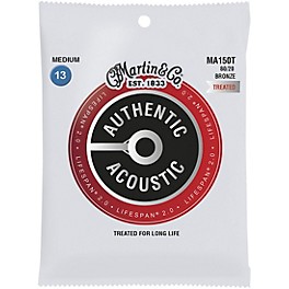 Martin MA150T Lifespan 2.0 80/20 Bronze Medium Authentic Acoustic Guitar Strings