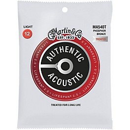 Martin MA540T Lifespan 2.0 Phosphor Bronze Light Authentic Acoustic Guitar Strings