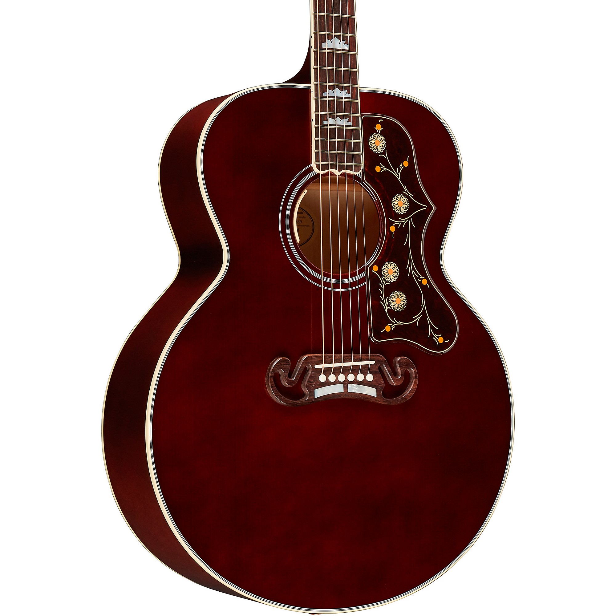 Platinum Gibson SJ-200 Standard Acoustic-Electric Guitar Wine Red