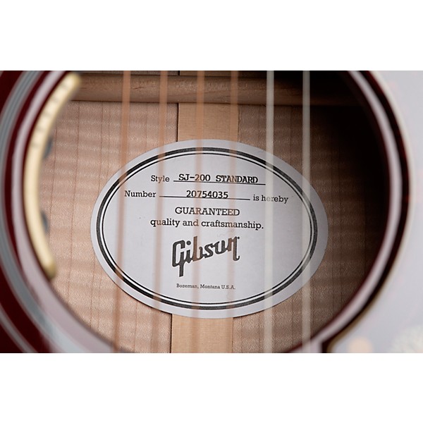 Gibson SJ-200 Standard Acoustic-Electric Guitar Wine Red