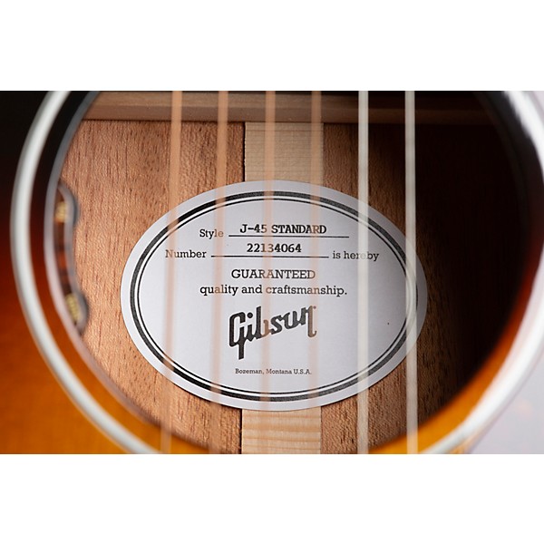 Gibson J-45 Standard Acoustic-Electric Guitar Vintage Sunburst