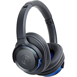 Open Box Audio-Technica ATH-WS660BTGBL Solid Bass Over-Ear Bluetooth Headphone in Blue/Gray Level 1
