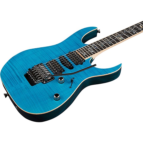 Platinum Ibanez RG8570Z j.custom Electric Guitar Transparent Blue