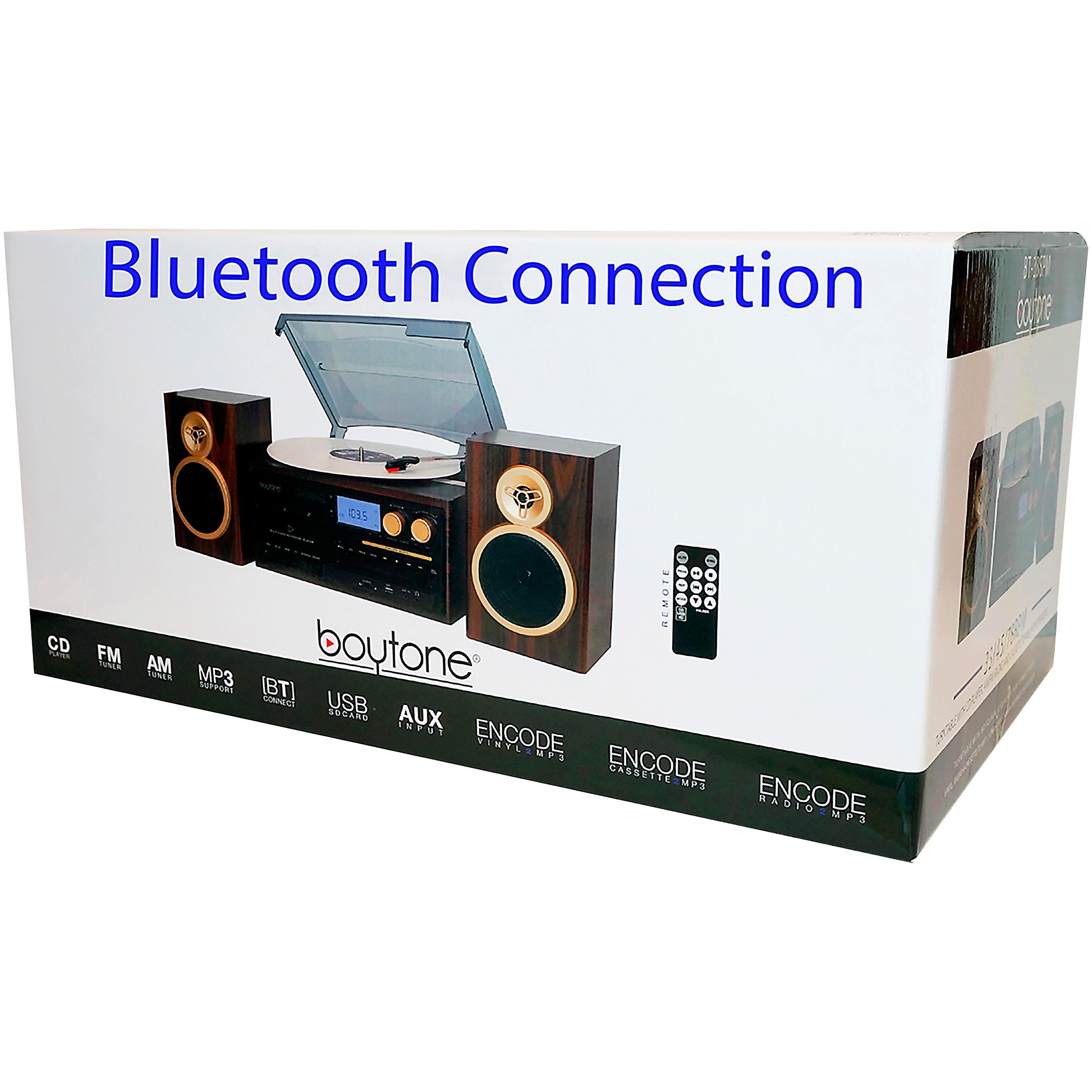 Open Box Boytone 8-in-1 Bluetooth Classic Style Record Player