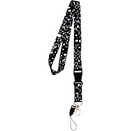 AIM Music Notes Lanyard, Black and White