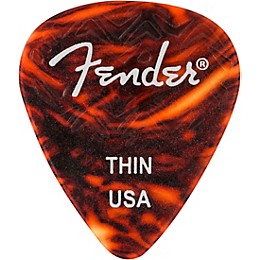 Fender 351 Shape Wavelength Picks (6-Pack), Tortoise Shell Thin 6 Pack