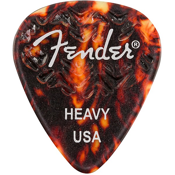 Fender 351 Shape Wavelength Picks (6-Pack), Tortoise Shell Heavy 6 Pack