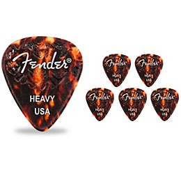 Fender 351 Shape Wavelength Picks (6-Pack), Tortoise Shell Heavy 6 Pack