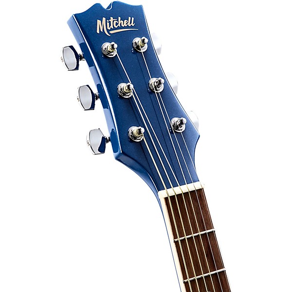 Mitchell O120CEWPM Auditorium Acoustic-Electric Guitar Twilight Blue Metallic