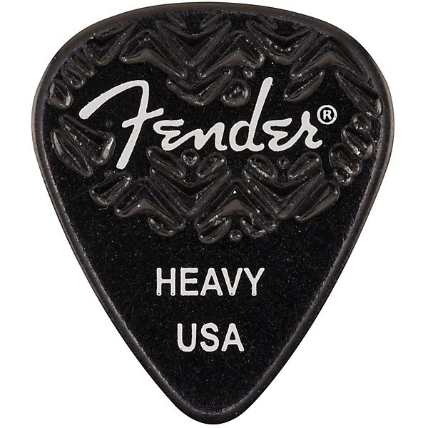 Fender 351 Shape Wavelength Celluloid Guitar Picks (6-Pack), Black Heavy