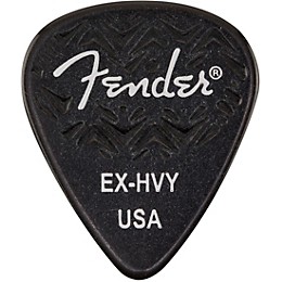 Fender 351 Shape Wavelength Celluloid Guitar Picks (6-Pack), Black Extra Heavy