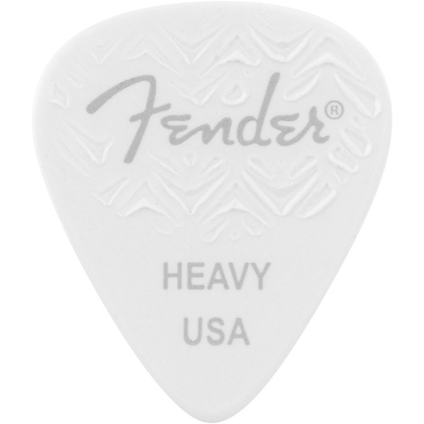 Fender 351 Shape Wavelength Celluloid Guitar Picks (6-Pack), White Heavy
