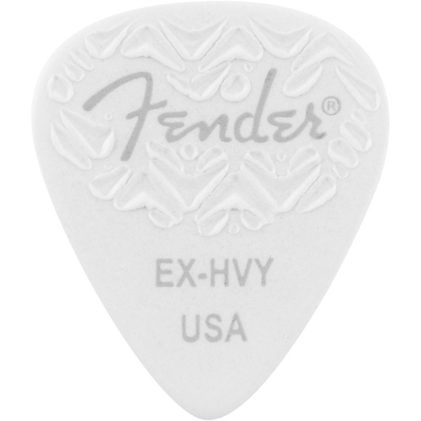 Fender 351 Shape Wavelength Celluloid Guitar Picks (6-Pack), White Extra Heavy