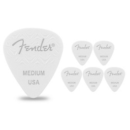 Fender 351 Shape Wavelength Celluloid Guitar Pic... Fender 351 Shape Wavelength Celluloid Guitar Picks (6-Pack), White Medium