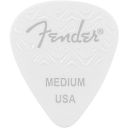 Fender 351 Shape Wavelength Celluloid Guitar Picks (6-Pack), White Medium