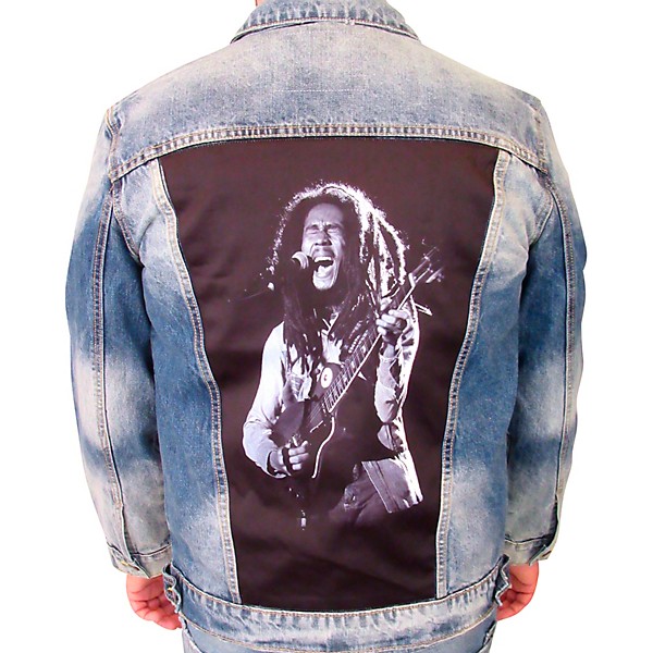 Dragonfly Clothing Bob Marley - Rasta - Mens Denim Jacket Medium