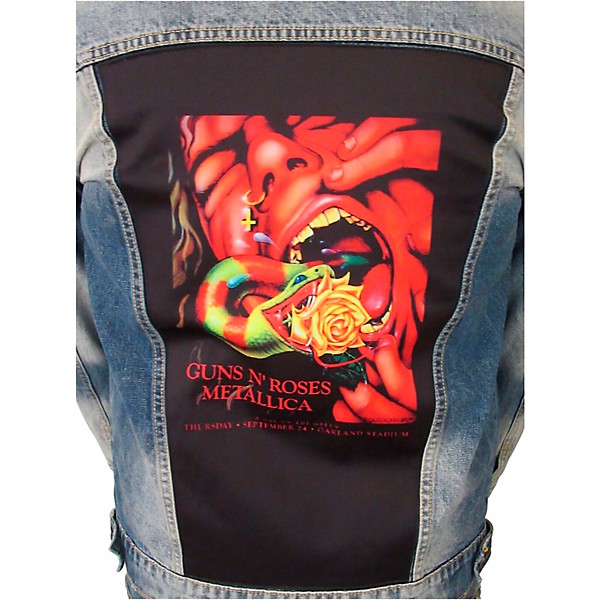 Dragonfly Clothing Guns N Roses & Metallica - Serpent Scream Mens Denim Jacket X Large
