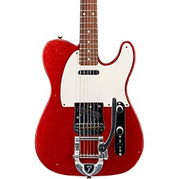 Fender Custom Shop Deluxe Journeyman Relic Twisted Telecaster Bigsby Electric Guitar Red Sparkle