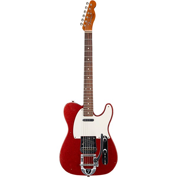 Fender Custom Shop Deluxe Journeyman Relic Twisted Telecaster Bigsby Electric Guitar Red Sparkle
