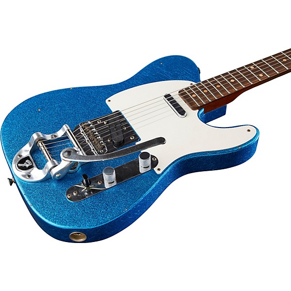 Fender Custom Shop Deluxe Journeyman Relic Twisted Telecaster Bigsby Electric Guitar Blue Sparkle