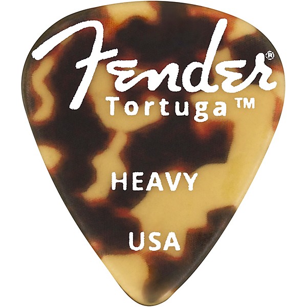 Fender 351 Shape Tortuga Ultem Guitar Picks (6-Pack), Tortoise Shell Heavy