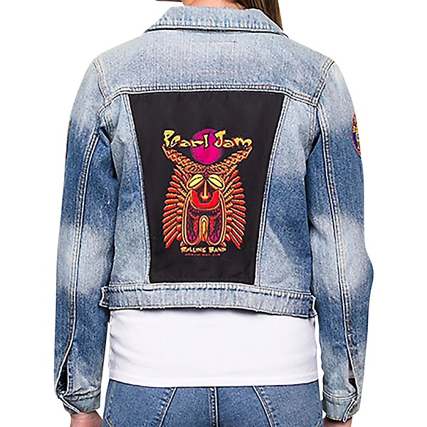 Dragonfly Clothing Pearl Jam - Tiki Torch - Womens Denim Jacket Medium