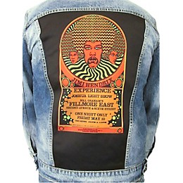 Dragonfly Clothing Jimi Hendrix Experience 3 Faces - Psychedelic Womens Denim Jacket Large