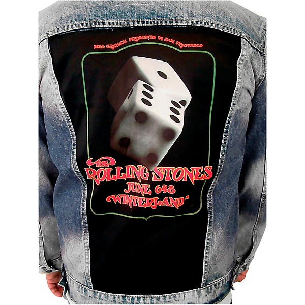 Dragonfly Clothing Rolling Stones at Wonderland - Lucky Dice - Womens Denim Jacket Large