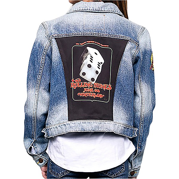 Dragonfly Clothing Rolling Stones at Wonderland - Lucky Dice - Womens Denim Jacket Large