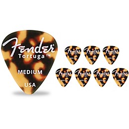 Fender 351 Shape Tortuga Ultem Guitar Picks (8-Pack), Tortoise Shell Medium