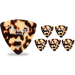 Fender 346 Shape Tortuga Ultem Guitar Picks (6-Pack), Tortoise Shell Thin