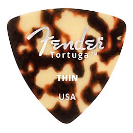 Fender 346 Shape Tortuga Ultem Guitar Picks (6-Pack), Tortoise Shell Thin