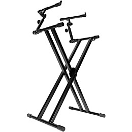 Open Box On-Stage Double-X Ergo Lok Keyboard Stand with 2nd Tier Level 1