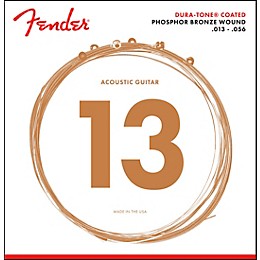 Fender 860M Phosphor Bronze Dura-Tone Coated Acoustic Guitar Strings 13-56
