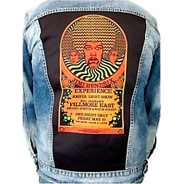 Dragonfly Clothing Jimi Hendrix Experience 3 Faces - Psychedelic Boys Denim Jacket Large