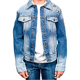 Dragonfly Clothing Jimi Hendrix Experience 3 Faces - Psychedelic Boys Denim Jacket Large