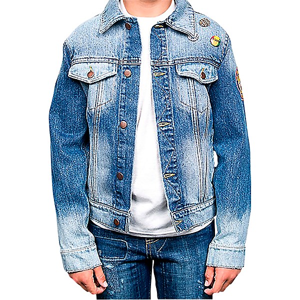 Dragonfly Clothing Jimi Hendrix Experience 3 Faces - Psychedelic Boys Denim Jacket Large