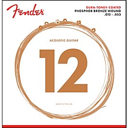 Fender 860L Phosphor Bronze Dura-Tone Coated Acoustic Guitar Strings 12-53